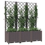 vidaXL Jardinière avec treillis Marron 120 x 40 x 136 cm PP