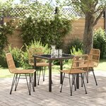 vidaXL Set de jardin 5 pièces Marron Poly Rotin