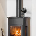 vidaXL Ventilateur de poêle alimenté par chaleur 3 pales Noir