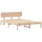 vidaXL Cadre de lit avec tête de lit Naturel 200 x 200 cm Pin massif