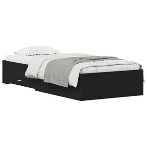 vidaXL Cadre de lit Chêne noir 90 x 190 cm Bois d'ingénierie