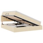 vidaXL Lit de rangement LED avec matelas Crème 160 x 200 cm Tissu