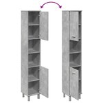 vidaXL Armoire de salle de bain Gris béton 30x30x179 cm Aggloméré