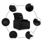 vidaXL Fauteuil inclinable Noir Similicuir