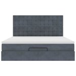 VidaXL Cadre de lit ottoman avec matelas gris foncé 160x200cm velours