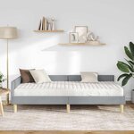 vidaXL Cadre de lit d'angle avec matelas 2 pc Gris clair 100 x 200 cm
