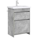 vidaXL Meuble sous lavabo de salle de bain Gris béton