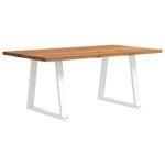 vidaXL Table à manger marron clair bois de chêne massif rectangulaire