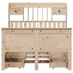 vidaXL Lit bibliothèque sans matelas 135x190 cm bois de pin massif