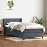 vidaXL Sommier à lattes de lit et matelas gris foncé 80x210 cm velours