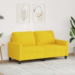 vidaXL Canapé à 2 places Jaune clair 140 cm Tissu