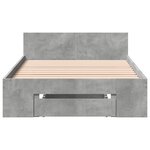 vidaXL Cadre de lit avec tiroir sans matelas gris béton 100x200 cm