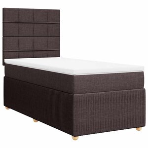 vidaXL Sommier à lattes de lit avec matelas Marron foncé 90x200 cm