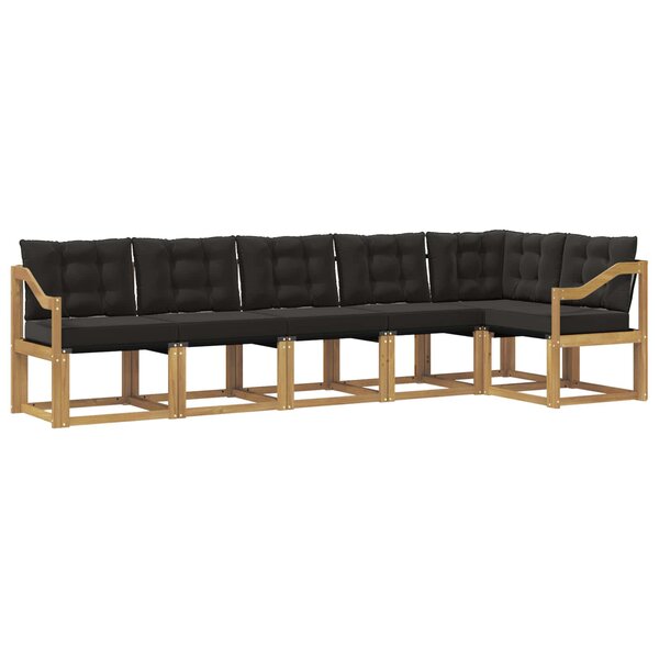 vidaXL Ensemble de canapés d'extérieur 6 pc Blanc et noir