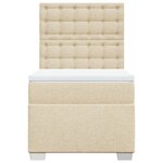 vidaXL Sommier à lattes de lit avec matelas Crème 100x200 cm Tissu