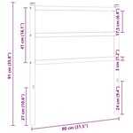 vidaXL Tête de lit de remplacement métal blanc 75 cm