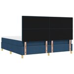 vidaXL Lit à ressorts avec matelas Bleu 200 x 200 cm tissu