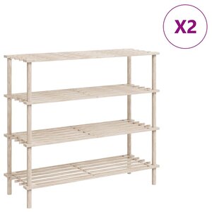 vidaXL Range-chaussures à 4 étagères 2 Pièces Bois de sapin solide