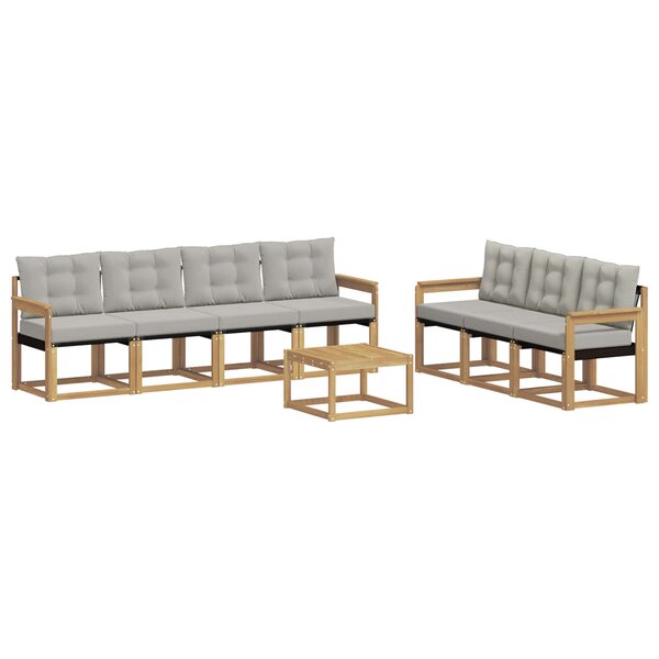 vidaXL Ensemble de canapés d'extérieur 8 pc Blanc et gris clair
