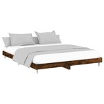vidaXL Cadre de lit sans matelas chêne fumé 200x200 cm bois ingénierie