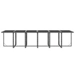 vidaXL Ensemble à manger de jardin coussins 17 Pièces Résine tressée Gris