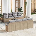 vidaXL Ensemble de canapé de jardin 7 Pièces Beige et gris