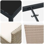 vidaXL Ensemble de salle à manger pour jardin 5 Pièces Beige polyrotin