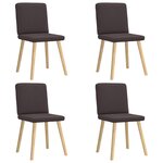 vidaXL Chaises à manger lot de 4 marron foncé tissu