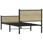 vidaXL Cadre de lit en métal sans matelas chêne sonoma 107x203 cm