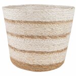 vidaXL Paniers à plantes en herbe de mer 3 Pièces Naturel  Blanc et Beige