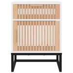 vidaXL Table de chevet blanc 40x30x55 5 cm bois d’ingénierie et fer