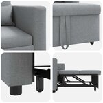 vidaXL Canapé Lit Simple Gris clair 90 x 165 x 87 cm tissu