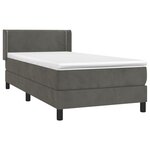 vidaXL Sommier à lattes de lit et matelas Gris foncé 90x200 cm Velours
