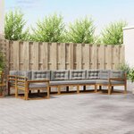 vidaXL Ensemble de canapés d'extérieur 7 Pièces Gris Naturel et Clair