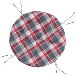 vidaXL Coussin rond motif à carreaux rouge Ø 100 x11 cm tissu oxford
