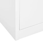 Armoire de bureau classique rangement dossiers 90 x 40 x 180 cm avec 3 étagères réglables en acier blanc 02_0046915