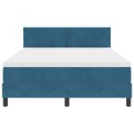 Lit à ressort vidaXL avec matelas et LED bleu foncé 160x200 cm en velours