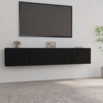vidaXL Meubles TV 2 Pièces Noir 80x30x30 cm Bois d'ingénierie
