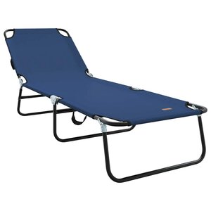 vidaXL Chaise longue pliante Bleu 188 x 57 x 86 5 cm Polyester
