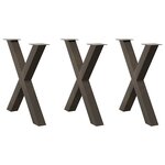 vidaXL Pieds de table à manger en forme de X 3 pièces Acier naturel 70 x (72-73) cm Acier