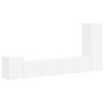 vidaXL Ensemble meuble TV Montage mural 3 Pièces Blanc Bois d'ingénierie