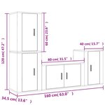 vidaXL Ensemble de meubles TV 4 Pièces Chêne fumé Bois d'ingénierie
