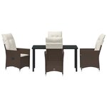 vidaXL Ensemble de salle à manger pour jardin 5 Pièces Marron Poly rotin