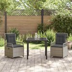 vidaXL Ensemble de salle à manger pour jardin 3 Pièces Gris clair