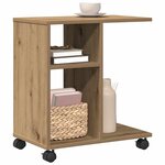 vidaXL Table d'appoint avec étagère chêne artisanal 50 x 30 x 55 cm
