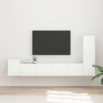 vidaXL Ensemble meuble TV 3 Pièces Blanc brillant Bois d'ingénierie