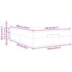 vidaXL Cadre de lit avec matelas Gris clair 140 x 190 cm tissu