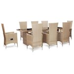 Salon de jardin meuble d'extérieur ensemble de mobilier avec coussins 9 pièces résine tressée beige 02_0018327