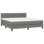 vidaXL Sommier à lattes de lit matelas LED Gris foncé 160x200 cm Tissu