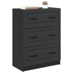 vidaXL Armoire à tiroirs Noir 66 x 34 5 x 87 cm Bois d'ingénierie